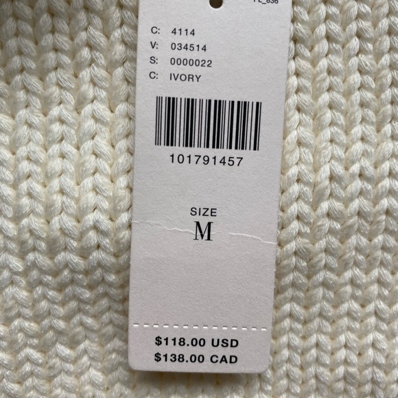 Pilcro Anthropologie Sleeveless Cream Sweater size M new! - Picture 7 of 9